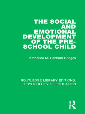 cover image of The Social and Emotional Development of the Pre-School Child